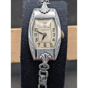 Vintage BERNE Art Deco Watch KF 171 Swiss 15J Movement Sturdy Staybrite Case 15g